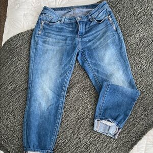 New York & Company Women's Distressed Blue Boyfriend Jeans